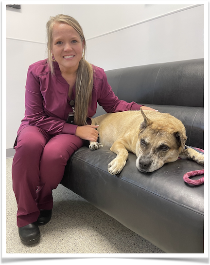 Boo Boo leaves the County Animal Shelter with his new mom, Shannon.